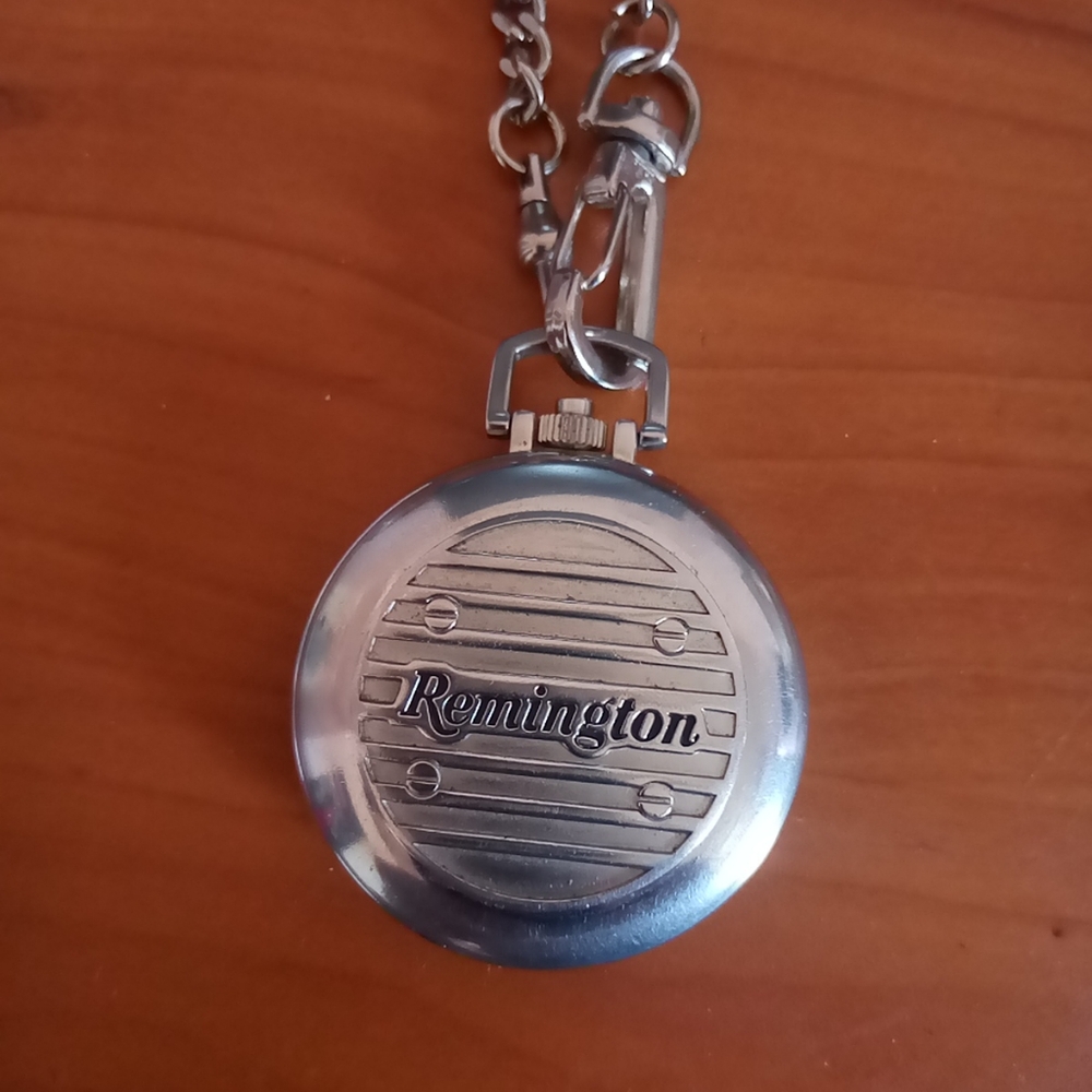 Remington Silver-Tone Pocket Watch with Chain